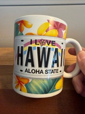 I LOVE Hawaii Mug ABC STORE PLUMERIA LICENSE PLATE